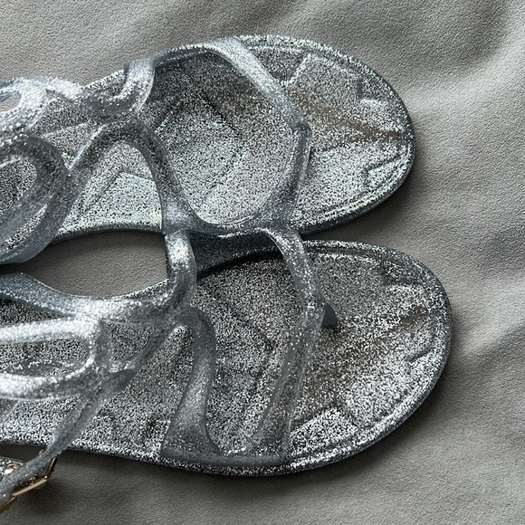 New (NWOB) Jimmy Choo Lance Strappy Jelly Sandals in Silver Metallic Size 39 - Picture 7 of 9